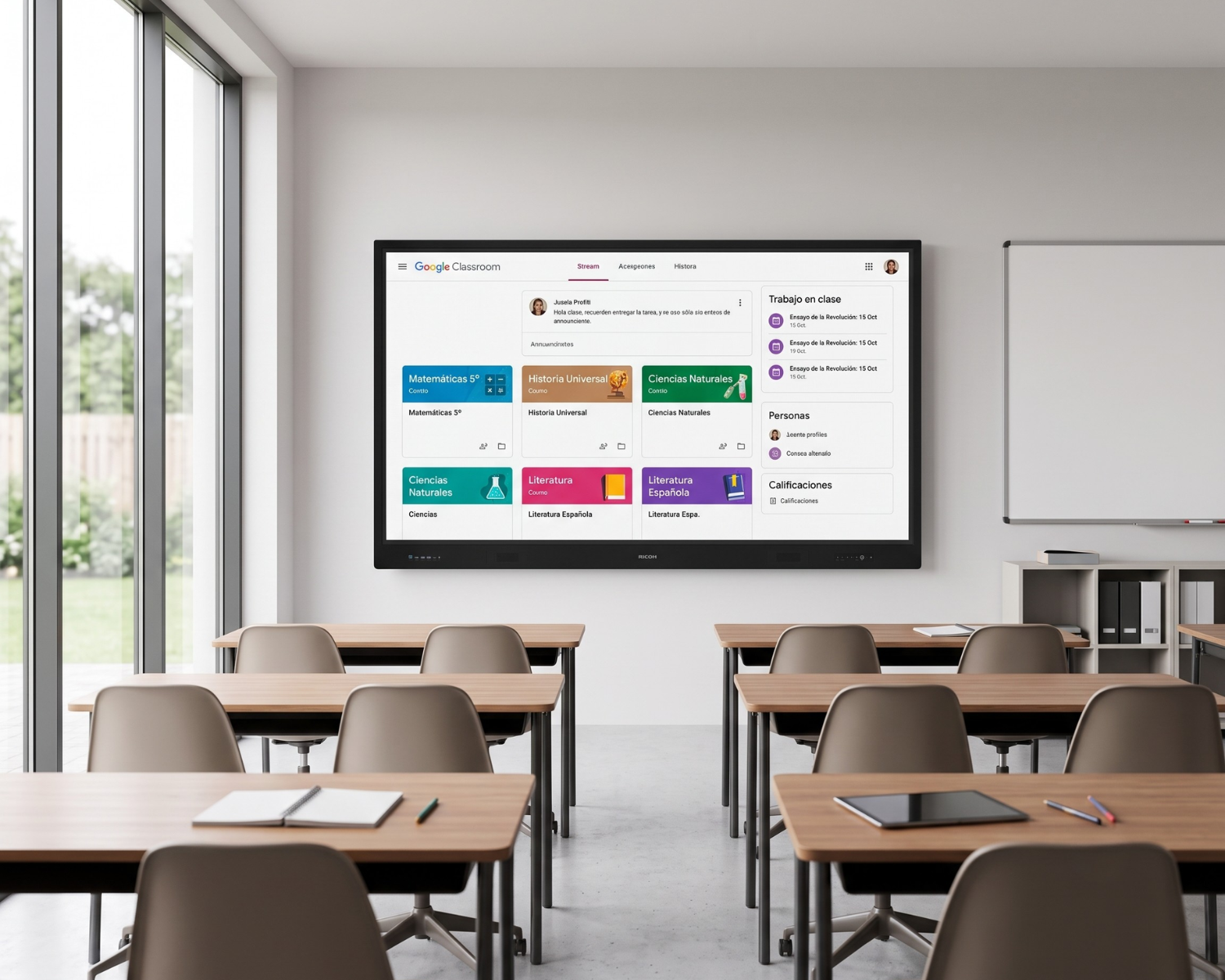Salón de clases equipado con Tii de México