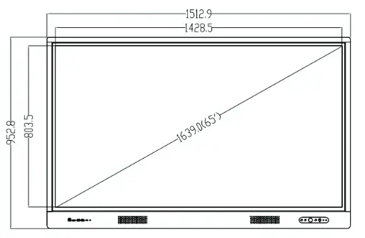 Diagrama de dimensiones de la pantalla Tii de México